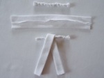 Step 2a-g: Cotton knit strips for arms and legs.