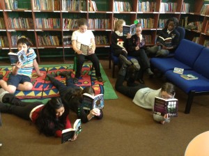 Pupils at Flora Stevenson enjoying Kelpies books!