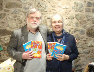 Robert Harris with copies of his books at Far From the Madding Crowd in Linlithgow