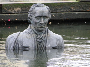 Hans Christian Andersen statue in Odense harbour