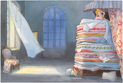 From The Princess and the Pea, illustrated by Maja Dusíková