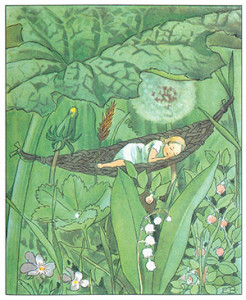 Illustration from Elsa Beskow's version of Thumbelina.