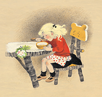 Illustration from Goldilocks and the Three Bears by Gerda Muller