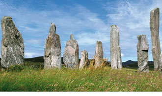 Illustration of standing stones from Symbols of Eternity by Malcolm Stewart