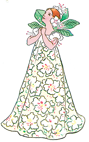 Illustration of Mrs Chestnut from The Flowers' Festival